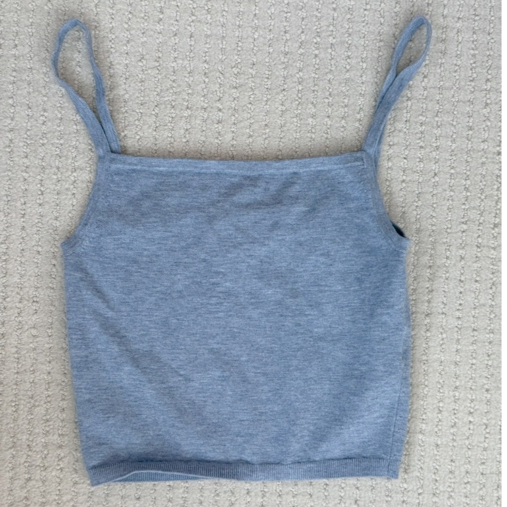 FINAL SALE Sunday Best Powder Blue Cropped Tank Top, size XS